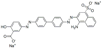 5-[[4'-[(1-アミノ-4-スルホ-2-ナフチル)アゾ]-1,1'-ビフェニル-4-イル]アゾ]-2-ヒドロキシ安息香酸二ナトリウム 化学構造式
