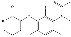 2-[3-(N-Methylacetylamino)-2,4,6-triiodophenoxy]valeric acid Structure