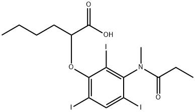 2-[[3-(N-Methylpropanoylamino)-2,4,6-triiodophenyl]oxy]hexanoic acid Structure