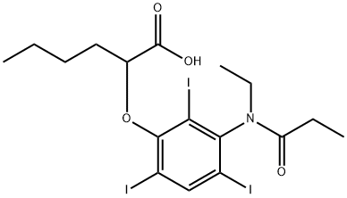 2-[[3-(N-Ethylpropanoylamino)-2,4,6-triiodophenyl]oxy]hexanoic acid|