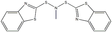 N-benzothiazol-2-ylsulfanyl-N-methyl-benzothiazole-2-sulfenamide 结构式