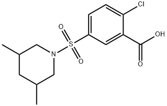 2-氯-5-[(3,5-二甲基哌啶-1-基)磺酰基]苯甲酸 结构式
