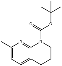 7-メチル-3,4-ジヒドロ-2H-[1,8]ナフチリジン-1-カルボン酸TERT-ブチルエステル 化学構造式