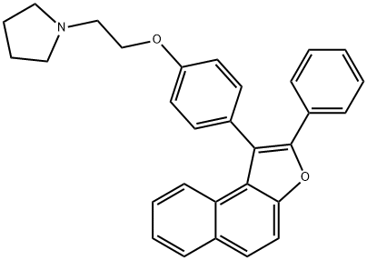 1-[2-[p-(2-Phenylnaphtho[2,1-b]furan-1-yl)phenoxy]ethyl]pyrrolidine 结构式