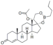 (20R)-20-Acetyloxy-17,21-[(butylboranediyl)bisoxy]pregn-4-en-3-one 结构式