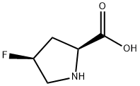 (2S,4S)-4-フルオロピロリジン-2-カルボン酸 化学構造式
