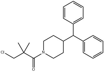 1-(4-BENZHYDRYLPIPERIDINO)-3-CHLORO-2,2-DIMETHYLPROPAN-1-ONE 化学構造式