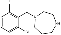 1-(2-クロロ-6-フルオロベンジル)ホモピペラジン 化学構造式