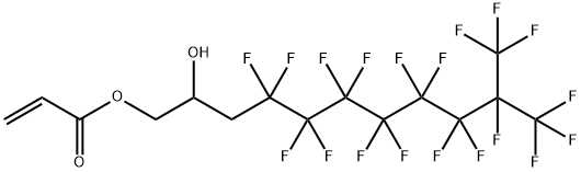 プロペン酸4,4,5,5,6,6,7,7,8,8,9,9,10,11,11,11-ヘキサデカフルオロ-2-ヒドロキシ-10-(トリフルオロメチル)ウンデシル 化学構造式