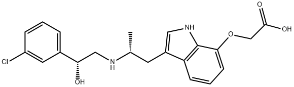 2-[[3-[(2R)-2-[[(2R)-2-(3-chlorophenyl)-2-hydroxy-ethyl]amino]propyl]- 1H-indol-7-yl]oxy]acetic acid Structure