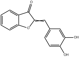 2-(3,4-ジヒドロキシベンジリデン)ベンゾフラン-3-オン 化学構造式
