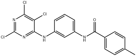 N1-(3-[(2,5,6-TRICHLOROPYRIMIDIN-4-YL)AMINO]PHENYL)-4-METHYLBENZAMIDE Struktur