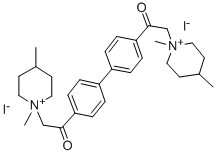 4-Pipecolinium, 1,1'-(4,4'-biphenylylenebis(2-oxoethylene))bis(1-methyl-, diiodide 结构式