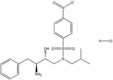 N-((2R,3S)-3-AMINO-2-HYDROXY-4-PHENYLBUTYL)-N-ISOBUTYL-4-NITROBENZENE-1-SULFONAMIDE HYDROCHLORIDE Struktur