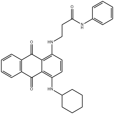 3-[[[4-(シクロヘキシルアミノ)-9,10-ジヒドロ-9,10-ジオキソアントラセン]-1-イル]アミノ]-N-フェニルプロパンアミド 化学構造式