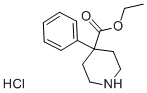4-苯基哌啶-4-甲酸乙酯盐酸盐, 24465-45-0, 结构式