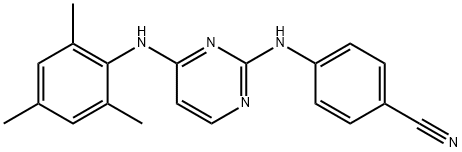 DAPIVIRINE,4-[[4-(2,4,6-TRIMETHYLPHENYL)AMINO]PYRIMIDIN-2-YL]AMINO]BENZONITRILE Structure