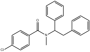 p-Chloro-N-(1,2-diphenylethyl)-N-methylbenzamide 结构式