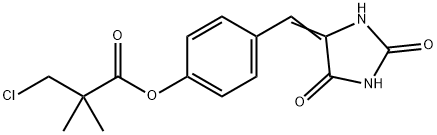 4-[(2,5-DIOXOTETRAHYDRO-1H-IMIDAZOL-4-YLIDEN)METHYL]PHENYL 3-CHLORO-2,2-DIMETHYLPROPANOATE Structure