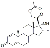 17-alpha-hydroxy-16-alpha-methyl-3,20-dioxopregna- 1,4-dien-21-yl acetate Struktur