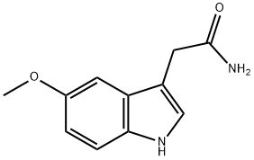5-メトキシ-1H-インドール-3-アセトアミド 化学構造式