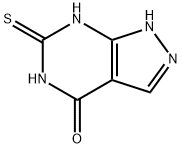 1,5,6,7-テトラヒドロ-6-チオキソ-4H-ピラゾロ[3,4-d]ピリミジン-4-オン 化学構造式