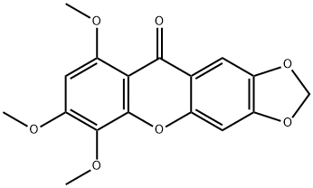 6,7,9-Trimethoxy-10H-1,3-dioxolo[4,5-b]xanthen-10-one Structure