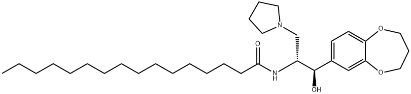 245329-79-7 N-[(1R,2R)-2-(3,4-二氢-2H-1,5-苯并二噁英-7-基)-2-羟基-1-(1-吡咯烷甲基)乙基]-十六酰胺