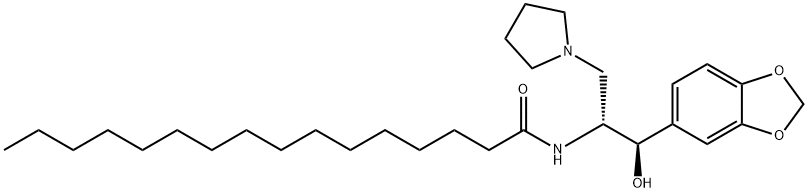 245329-80-0 Hexadecanamide, N-[(1R,2R)-2-(1,3-benzodioxol-5-yl)-2-hydroxy-1-(1-pyrrolidinylmethyl)ethyl]-