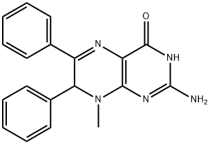 2-Amino-7,8-dihydro-8-methyl-6,7-diphenyl-4(3H)-pteridinone 结构式