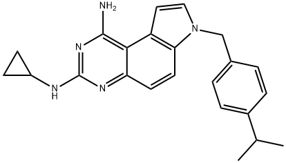 N3-CYCLOPROPYL-7-[[4-(1-METHYLETHYL)PHENYL]METHYL]-7H-PYRROLO[3,2-F]QUINAZOLINE-1,3-DIAMINE DIHYDROCHLORIDE Structure