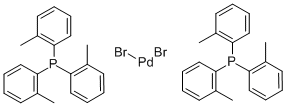 二溴双(三-O-甲苯基磷)化钯(II),24554-43-6,结构式
