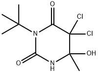 3-tert-Butyl-5,5-dichloro-6-hydroxy-6-methyl-5,6-dihydrouracil,24577-78-4,结构式