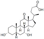 12-オキソ-3α,7α-ジヒドロキシ-5β-コラン酸 化学構造式