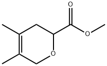 3,6-ジヒドロ-4,5-ジメチル-2H-ピラン-2-カルボン酸メチル 化学構造式