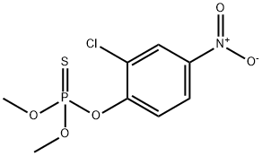チオりん酸O,O-ジメチルO-(2-クロロ-4-ニトロフェニル) 化学構造式