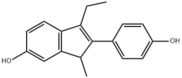 1-メチル-2-(4-ヒドロキシフェニル)-3-エチル-1H-インデン-6-オール 化学構造式