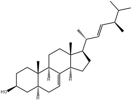 (22E)-5α-エルゴスタ-7,22-ジエン-3β-オール 化学構造式