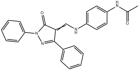 4'-[[(1,3-Diphenyl-5-oxo-2-pyrazolin-4-ylidene)methyl]amino]acetanilide 结构式