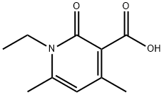 1-エチル-4,6-ジメチル-2-オキソ-1,2-ジヒドロ-3-ピリジンカルボン酸 化学構造式