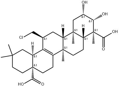 12α-(クロロメチル)-2β,3β-ジヒドロキシ-27-ノル-5α-オレアナ-13-エン-23,28-二酸 化学構造式