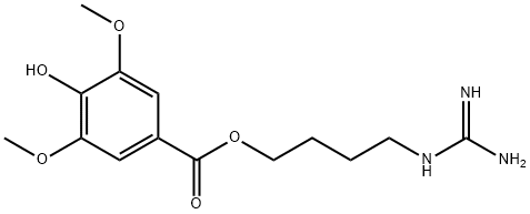 4-ヒドロキシ-3,5-ジメトキシ安息香酸4-[(アミノイミノメチル)アミノ]ブチル 化学構造式