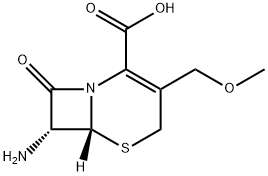 7-アミノ-3-メトキシメチル-8-オキソ-5-チア-1-アザビシクロ[4.2.0]オクタ-2-エン-2-カルボン酸 化学構造式