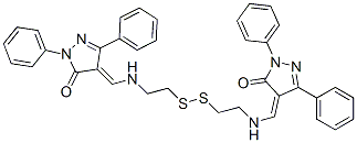 1,10-ビス(1,3-ジフェニル-5-オキソ-2-ピラゾリン-4-イリデン)-2,9-ジアザ-5,6-ジチアデカン 化学構造式