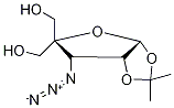 3-Azido-3-deoxy-4-hydroxy-methyl-1,2-O-isopropylidene-α-D-ribofuranose 化学構造式