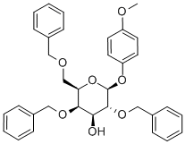 4-メトキシフェニル2,4,6-トリ-O-ベンジル-β-D-ガラクトピラノシド 化学構造式
