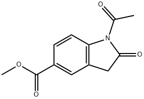 1-ACETYL-2-OXO-2,3-DIHYDRO-1H-INDOLE-5-CARBOXYLIC ACID METHYL ESTER Structure