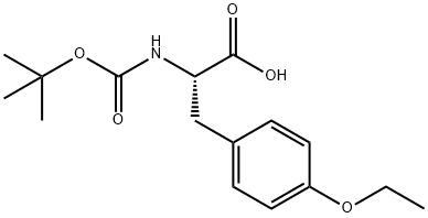 N-(TERT-ブトキシカルボニル)-O-エチルチロシン 化学構造式