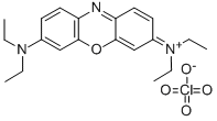 3,7-ビス(ジエチルアミノ)フェノキサジン-5-イウム·ペルクロラート 化学構造式