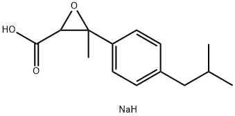 3-甲基-3-(4-异丁基苯基)缩水甘油酸钠,24797-57-7,结构式